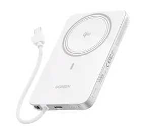 Ugreen 75983B MagFlow Air biela / Powerbanka / Magnetická / 10000 mAh / Qi2 15W / USB-C