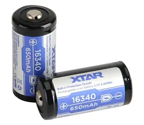 XTAR 16340/ R-CR123 / Nabíjacie batérie / Li- ION / 3,7 V / 650 mAh / s ochranou / 1 ks