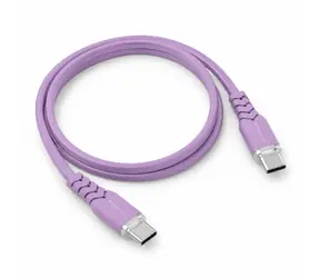 Powerton Energy PASTEL EDITION fialová / Kábel / USB-C - USB-C / 60 W / PD / 1 m / silikónový