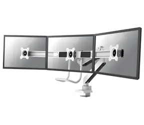 Neomounts Select NM-D775DX3 biela / Držiak pre 3 monitory / 17-27" / svorka / VESA 100x100 / nosnosť 6 kg