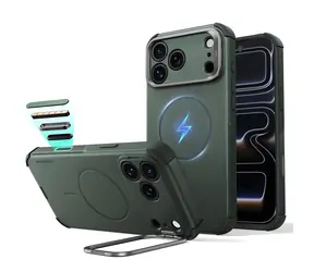 ESR Cyber Tough Kickstand zelená / Kryt / Apple iPhone 18 Pro a 17 Pro / MagSafe / Výklopný stojan