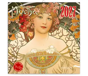 NOTIQUE Poznámkový kalendár Alfons Mucha 2027 / Poznámkový kalendár / 30 x 30 cm