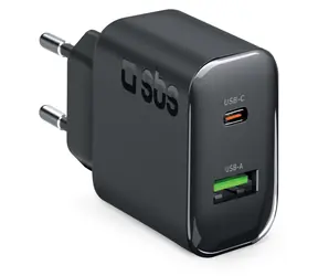 SBS Cestovný adaptér PD 65 W čierna / Cestovný adaptér / USB-A/USB-C
