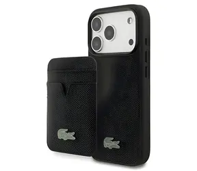 Lacoste Iconic Petit Pique čierna / Zadný kryt s peňaženkou / MagSafe / pre iPhone 18 Pro