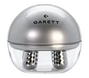Garett Beauty Pretty Face Glow strieborná / Prístroj na starostlivosť o pleť / EMS / LED terapia / masážne valčeky