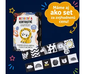 EDUKID Míľnikové a kontrastné kartičky 2v1 / Didaktické karty / 20 ks / od narodenia