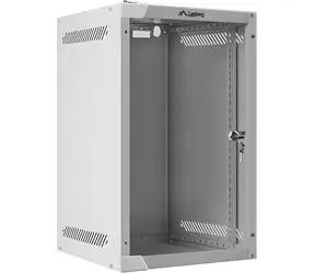 Lanberg WF10-2309-10S sivá / Nástenný rack / 10" / 9U / 280×310 mm / sklenené dvere / flat pack