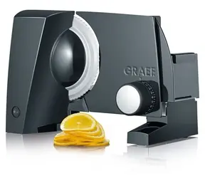Graef S 10022 Style Twin čierna / Elektrický krájač potravín / nerezový nôž O170 mm / hrúbka rezu 0-20 mm
