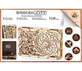 Wooden City 3D drevené puzzle Kinetický obraz / 185 dielikov