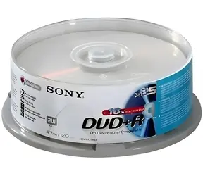 Sony DVD+ R / Optické médium / 4,7 GB / 16x / Cake box 25 ks