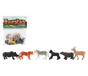 TEDDIES Zvieratká safari ZOO mini / Figúrky / Plast / 12 ks / 5-6 cm / od 3 rokov