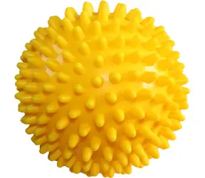Merco Masážna loptička ježko Soft žltá / Masážna pomôcka / s bodlinkami / priemer 9 cm