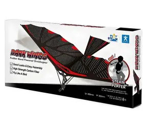 PLAYSTEM Stavebnica ornitoptéra Dark Wings / Model lietadla na gumičkový pohon / Bambusová konštrukcia