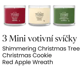 Yankee Candle Vianočná sada 2026 / Darčeková sada 3 votívnych sviečok v skle / 3x 37 g