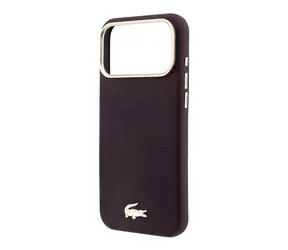 Lacoste Champs Elysees MagSafe Kryt pre iPhone 18 Pre Max bordová / Kryt / PU koža / Zlaté Logo