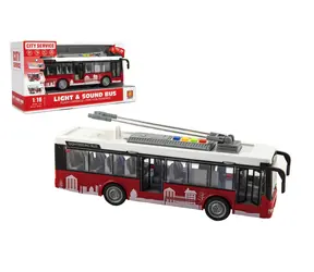 TEDDIES Autobus 28 cm / Na zotrvačník / Plast / Svetlo a zvuk / od 3 rokov