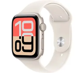 Apple Watch SE 3 (2025) GPS 44mm Hviezdne biele hliníkové telo - Hviezdne biely športový remienok M/L / 160-210 mm