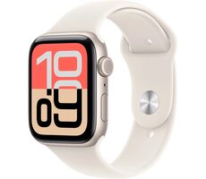 Apple Watch SE 3 (2025) GPS + Cellular 44mm Hviezdne biele hliníkové telo - Hviezdne biely športový remienok M/L / 160-210mm