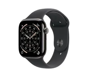 Apple Watch Series 11 GPS+Cellular 42mm Bridlicovo šedé titánové telo - Čierny športový remienok S/M / 130-180 mm