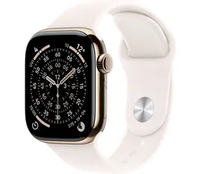 Apple Watch Series 11 GPS+Cellular 42mm Zlaté titánové telo - Svetlo rumenný športový remienok S/M / 130-180 mm