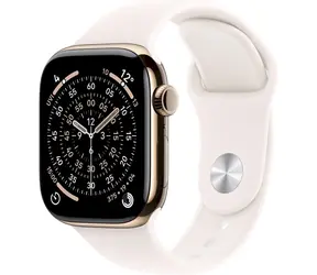 Apple Watch Series 11 GPS+Cellular 42mm Zlaté titánové telo - Svetlo rumenný športový remienok M/L / 150-200 mm