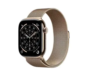 Apple Watch Series 11 GPS+Cellular 42mm Zlaté titánové telo - Zlatý milánsky ťah / 130-180 mm