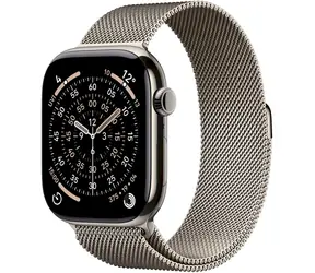 Apple Watch Series 11 GPS+Cellular 46mm Titanové telo - Prírodný milánsky ťah S/M / 130-180 mm