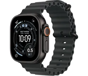 Apple Watch Ultra 3 (2025) GPS+Cellular 49mm Čierne titánové telo - Čierny oceánsky remienok / 130-200mm 