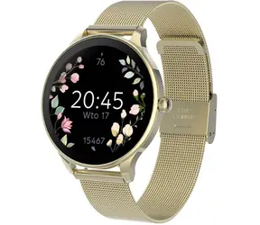 Rozbalené - Forever Velora SB-306 zlaté / Chytré hodinky / 1.19 "/ AMOLED / 390×390 px / Bluetooth 5.2 / Android. iOS / rozbalené