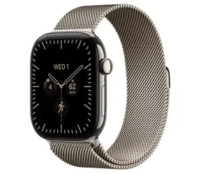 Apple Watch Series 12 GPS+Cellular 42mm Titanové telo - Prírodný milánsky ťah / 130-180 mm