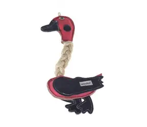 animALL Hračka Kačica koža s povrazmi farebná 31 cm