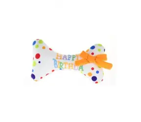 animALL Hračka Dog Kosť Happy Birthday bavlna 17 cm