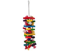 Bird Jewel Hračka - závesná s povrazmi a drievkami farebná 54 cm