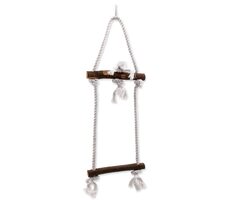 Bird Jewel Hračka - závesná drevo a povraz 50 cm