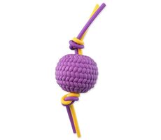 Dog Fantasy Hračka - loptička penová fialová s TPR flexi lanami 22 cm