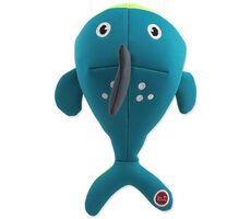 Dog Fantasy Hračka - Water Float veľryba pískacia a plávajúca tyrkysová 28 cm