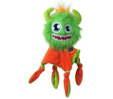 Dog Fantasy Hračka - Monsters strašidlo pískacie chlpaté s dečkou zelená 28 cm