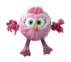 Dog Fantasy Hračka - Monsters kura pískacie s povrazmi a uzlami ružová 15cm