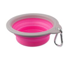 Dog Fantasy Miska cestovná skladacia ružová 15x5cm