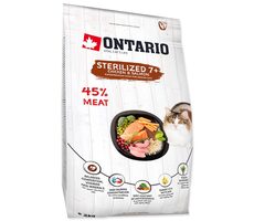 Ontario Cat Sterilised 7+ Senior 2kg / Granule pre mačky 