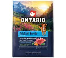 Ontario Adult All Breeds Monoproteín Tuna & Sweet Potatoes 2.25kg / Granule pre dospelých psov 