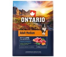 Ontario Adult Medium Lamb & Brown Rice 2.25kg / Granule pre dospelých psov 