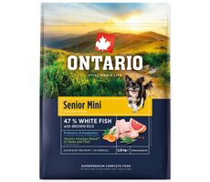 Ontario Senior Mini Fish & Brown Rice 2.25kg / Granule pre starších psov 