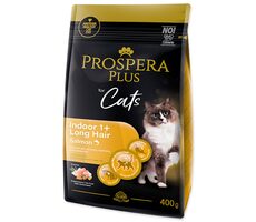 Prospera PLUS Indoor 1+ Salmon Long Hair 400g / Granule pre dospelé mačky
