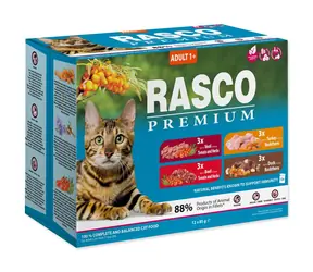 Rasco Premium Cat Adult Kapsičky Multipack 12x 85g