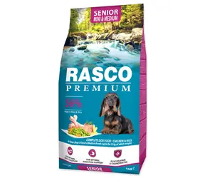 Rasco Premium Senior Mini & Medium kura s ryžou 1kg / Granule pre starších psov 