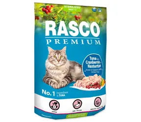 Rasco Premium Sterilized tuniak s brusnicou a kapucínkou 400g / Granule pre dospelé mačky 