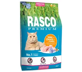 Rasco Premium Sensitive morka s koreňom čakanky a probiotikami 2kg / Granule pre dospelé mačky 