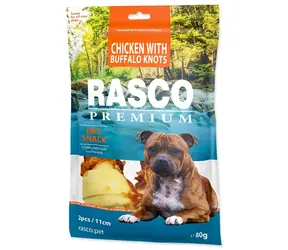 Rasco Premium uzly byvolia 11cm obalené kuracím mäsom 80g