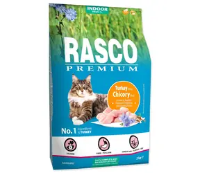 Rasco Premium Indoor morka s koreňom čakanky 2kg / Granule pre dospelé mačky 